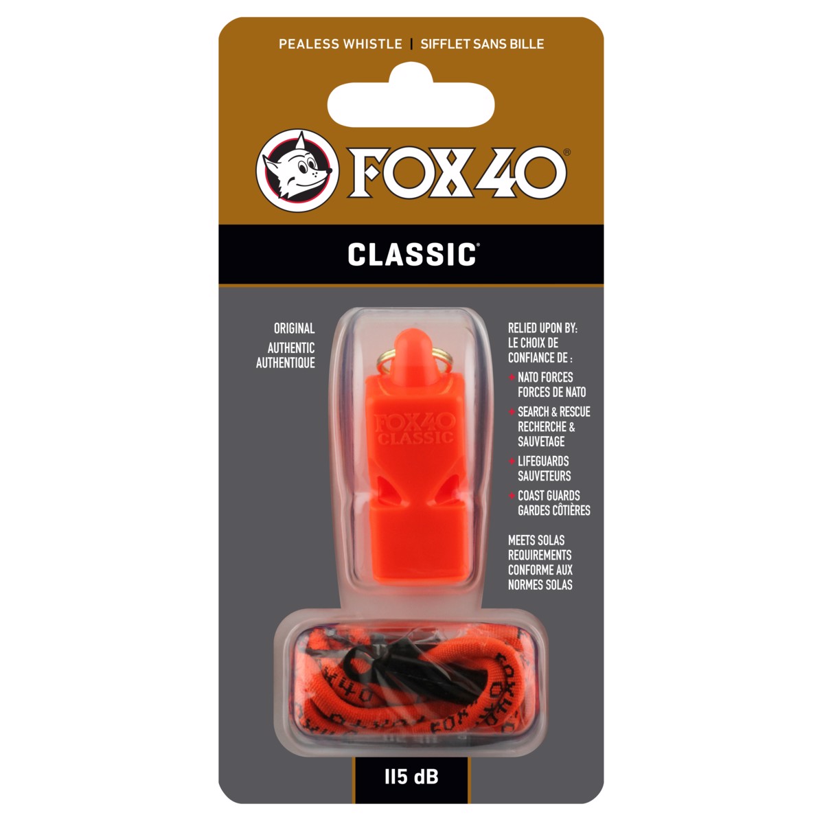 Píšťalka CLASSIC SAFETY orange na krk