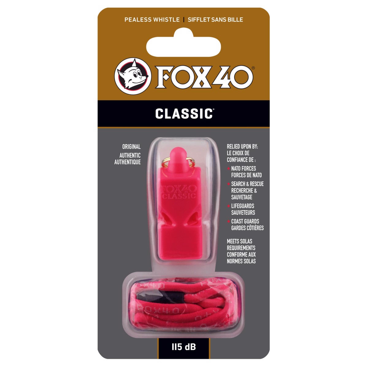 Píšťalka CLASSIC SAFETY pink na krk