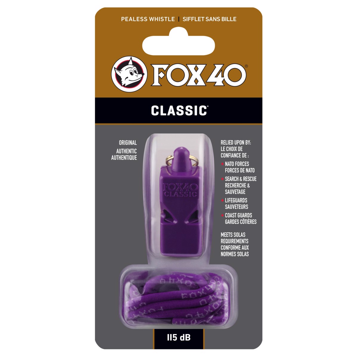 Píšťalka CLASSIC SAFETY purple na krk