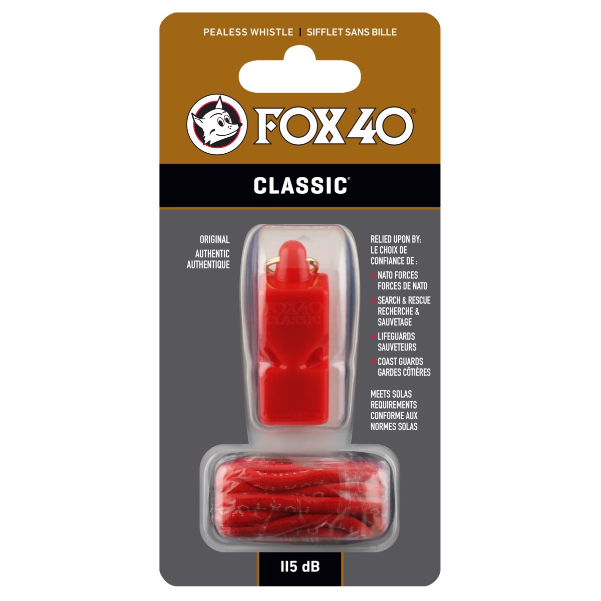Píšťalka CLASSIC SAFETY red na krk