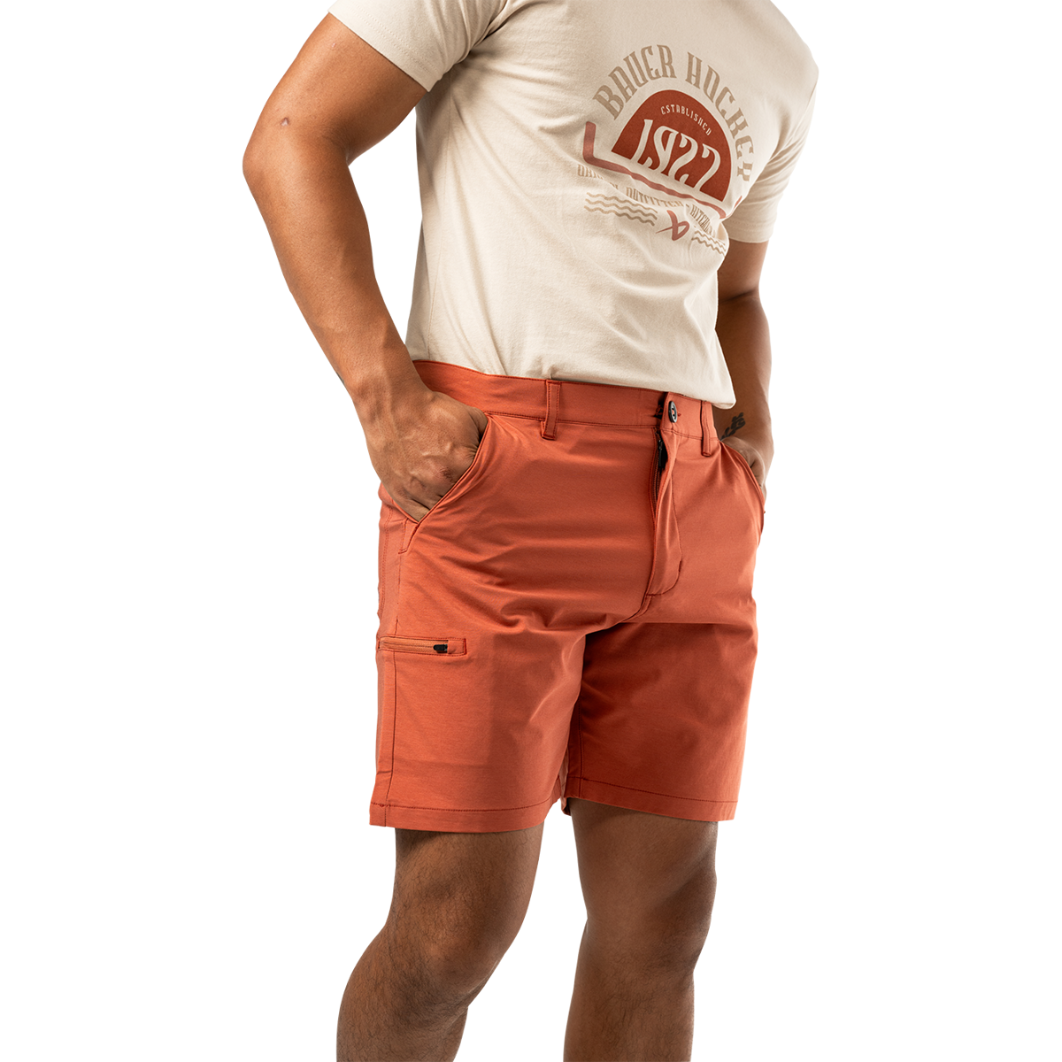 Šortky BAUER S25 7" WALKING SHORTS-SR-BRICK (1064716)