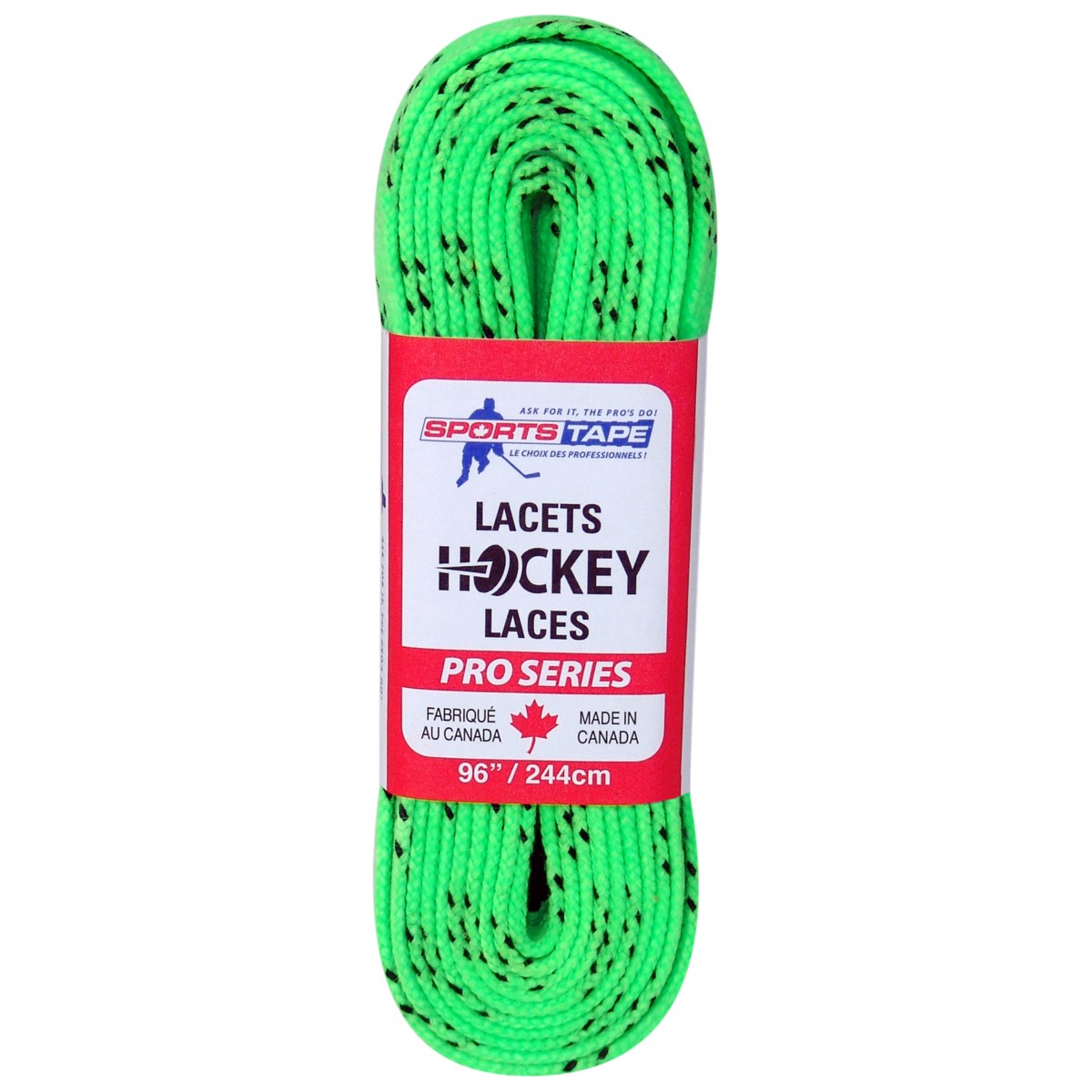 Tkaničky SPORTS. 70N (vosk, 2x prošité) zelená neon