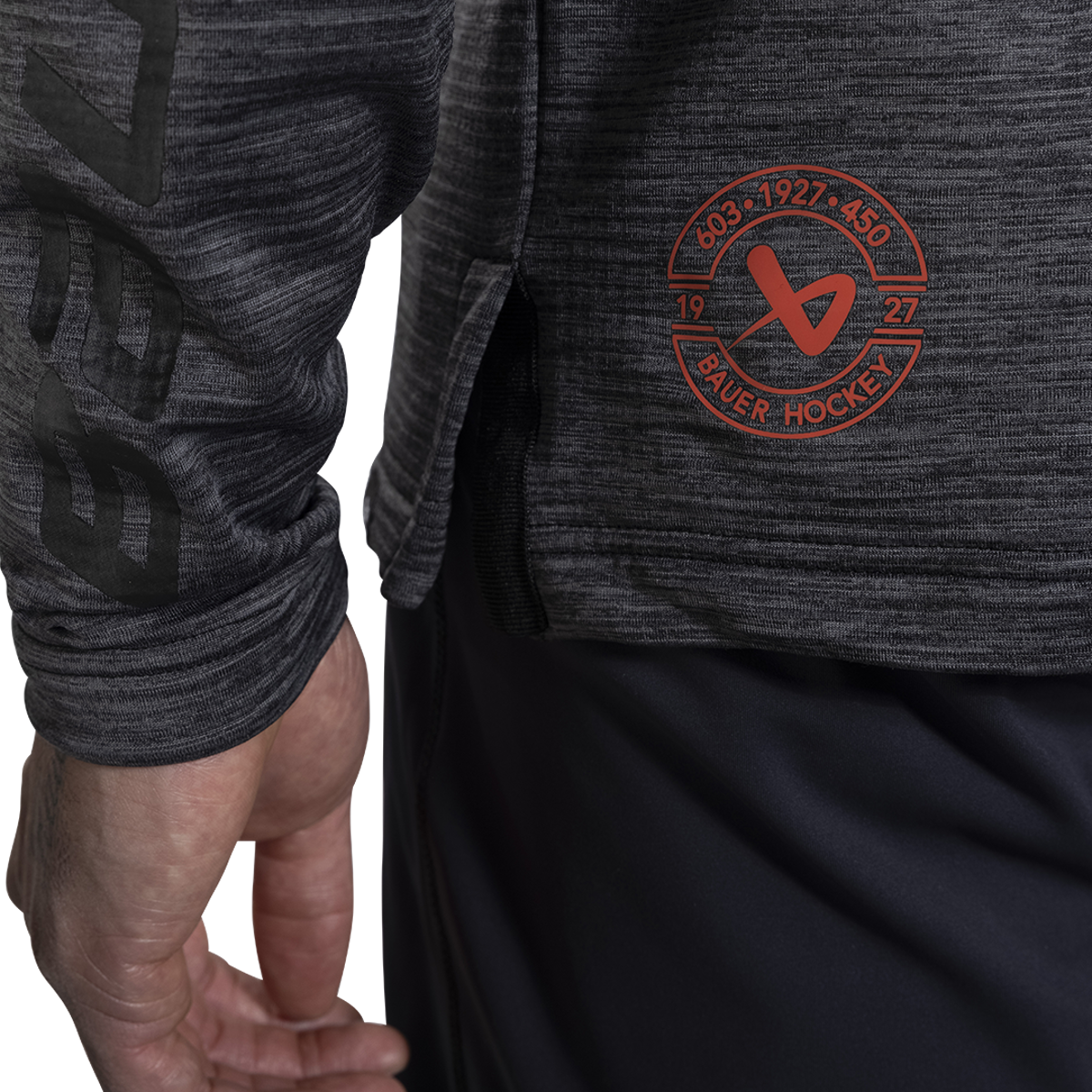 Triko BAUER FLC LS TRAINING TEE - GRAY (1060273)