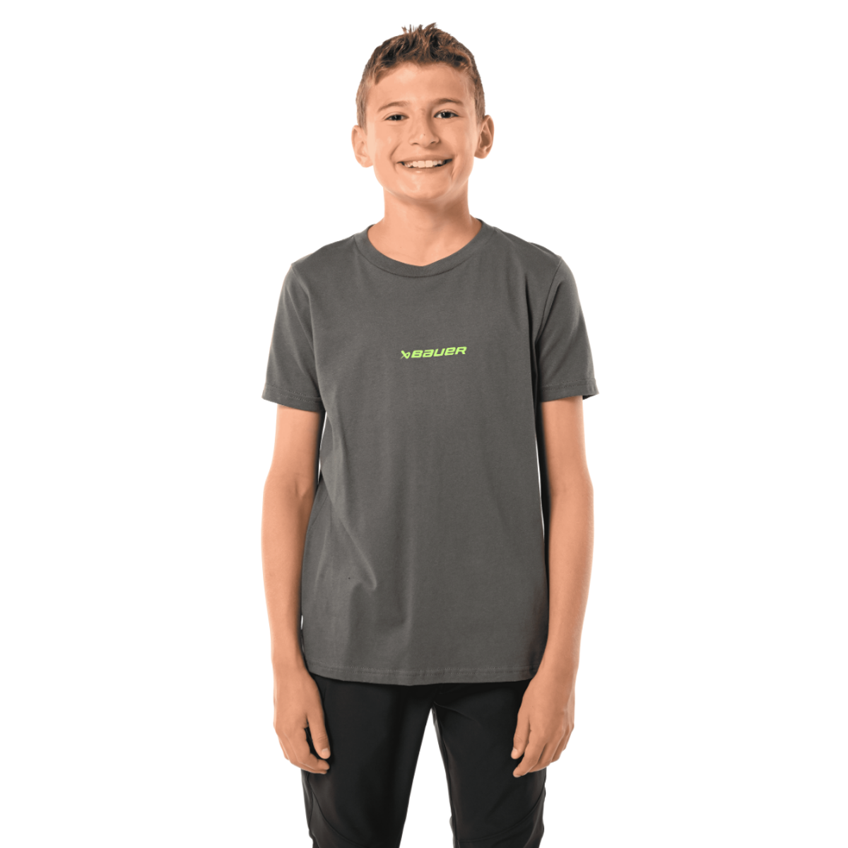 Triko BAUER S23 SCAN TEE-YTH-DK GRY (1061542)