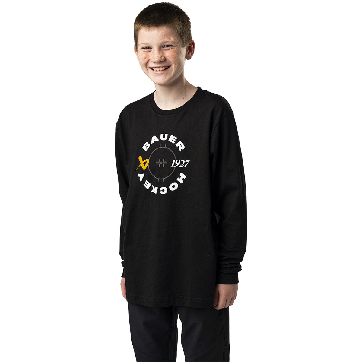 Triko BAUER S24 GRAPHIC LONGSLEEVE TEE-YTH-BLK (1064064)