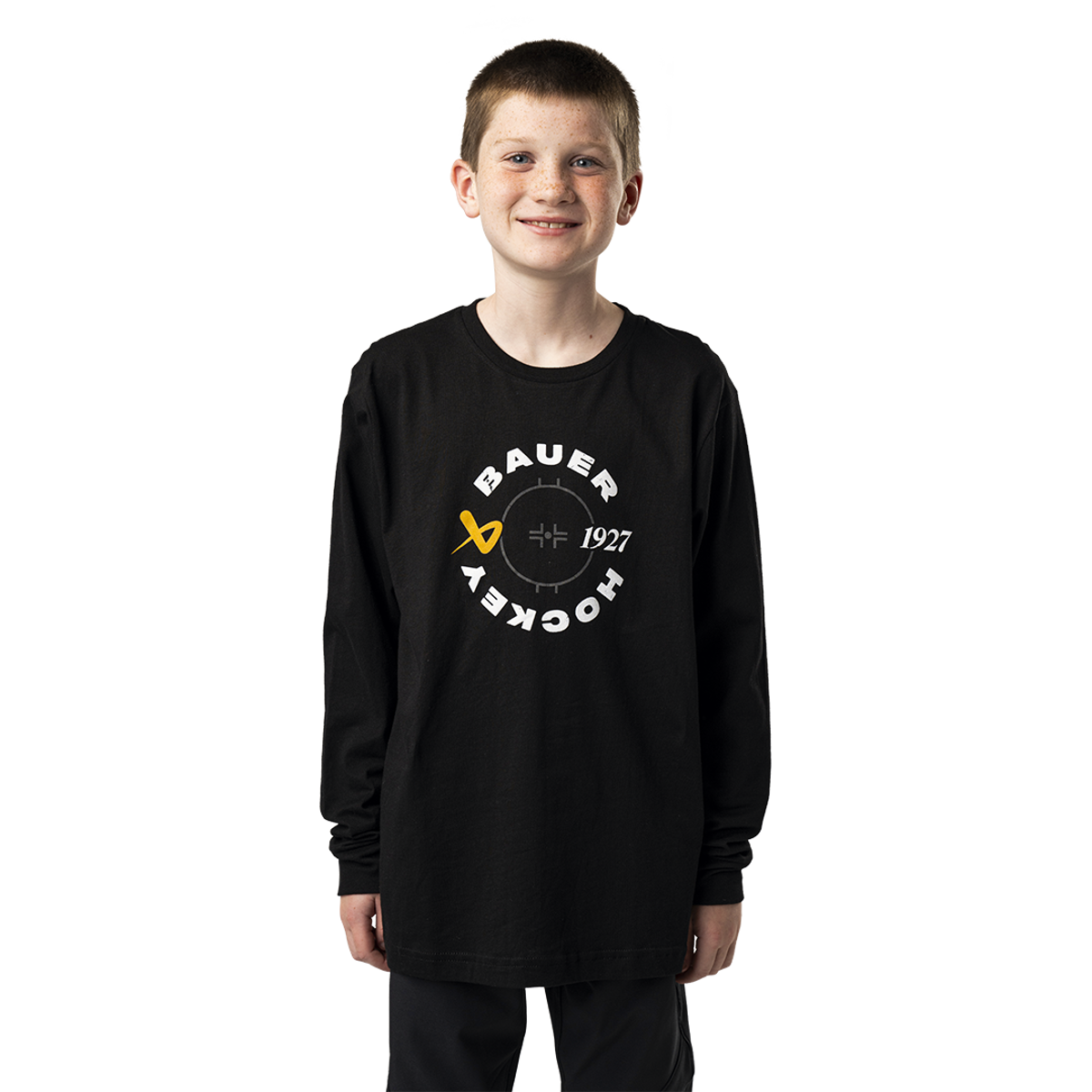 Triko BAUER S24 GRAPHIC LONGSLEEVE TEE-YTH-BLK (1064064)