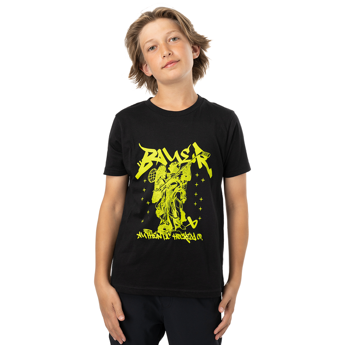 Triko BAUER S24 ST. HOCKEY TEE-YTH-BLK/LIME (1063409)