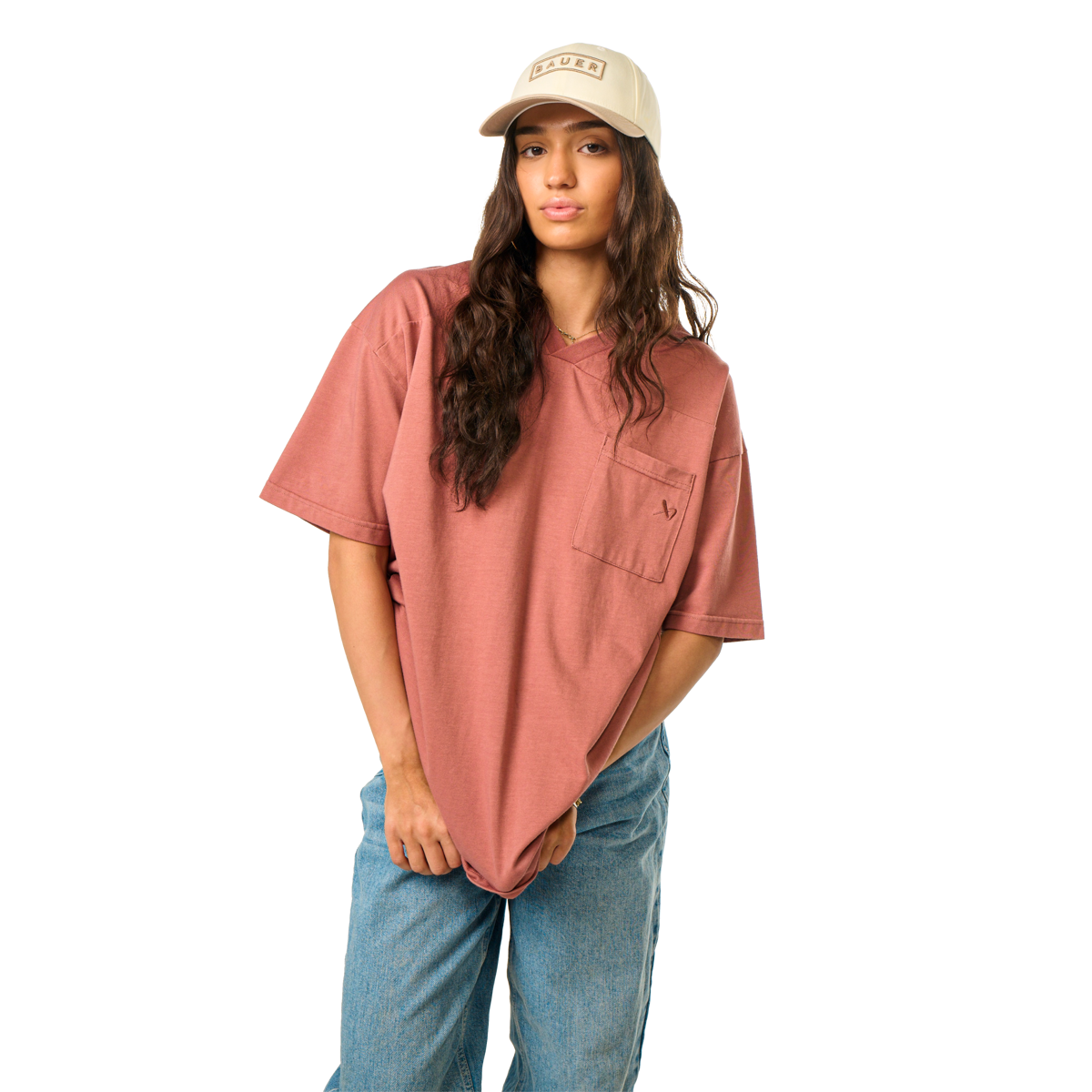 Triko BAUER S25 BOXY POCKET TEE-SR-CLAY (1064676)