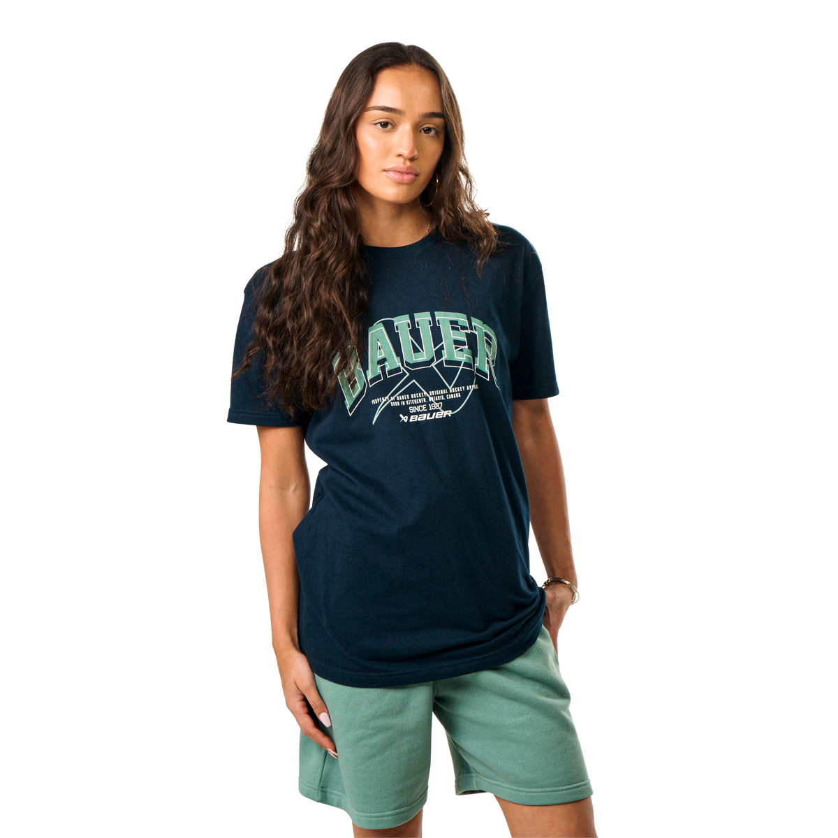 Triko BAUER S25 COLLEGIATE TEE-SR-DK NVY (1064690)