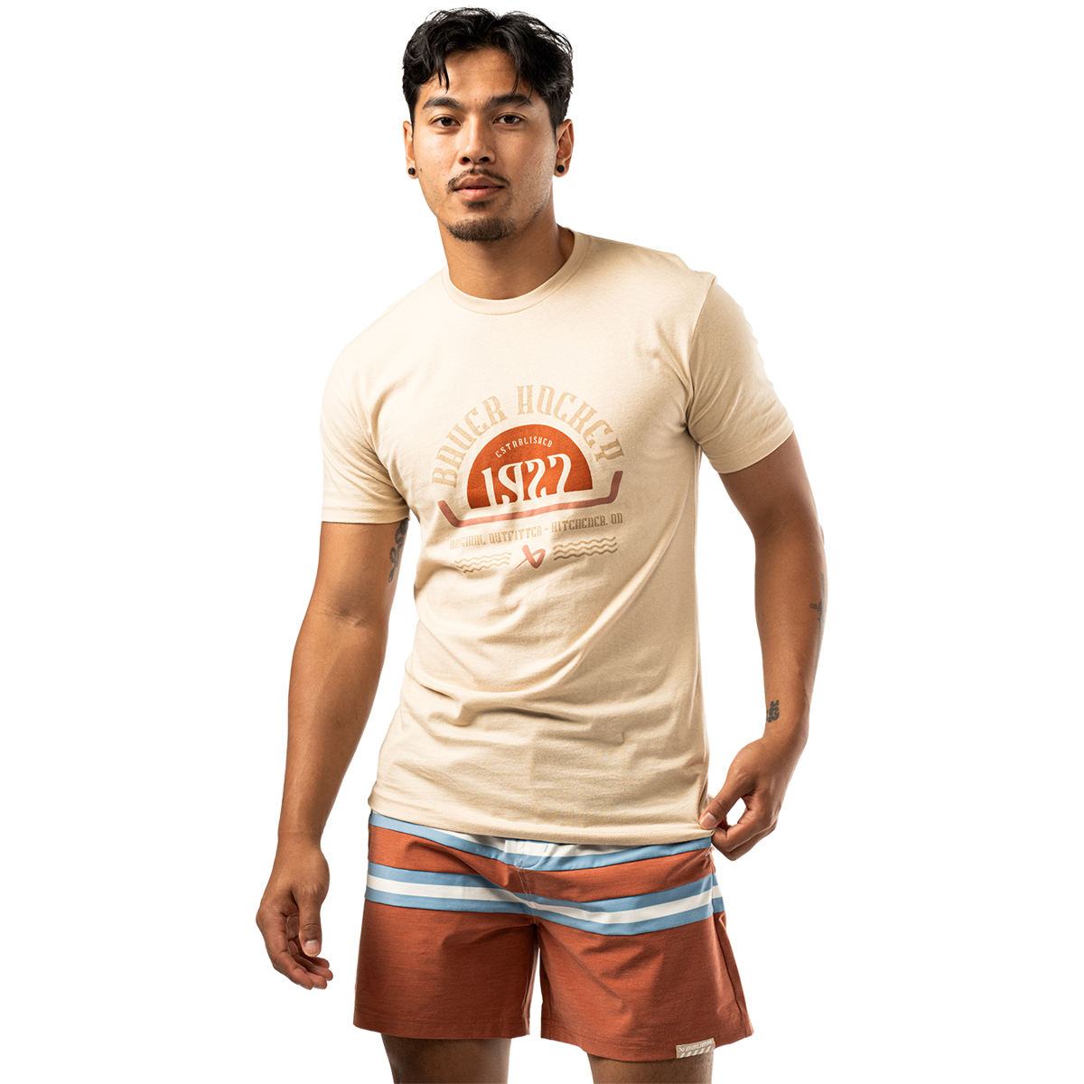 Triko BAUER S25 GRAPHIC TEE-SR-CREAM (1064726)