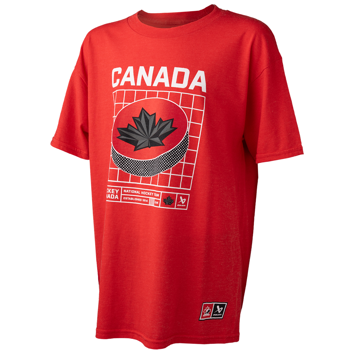 Triko BAUER S25 HC OLY SS PUCK TEE-YTH-RED (1066408)
