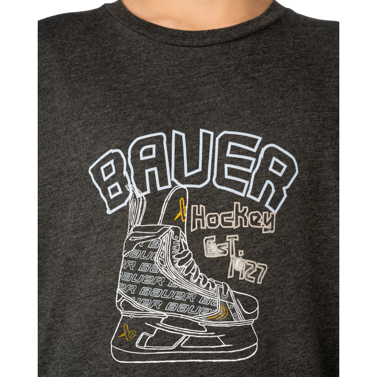 Triko BAUER S25 LS GRAPHIC TEE-YTH-GRY (1065898)