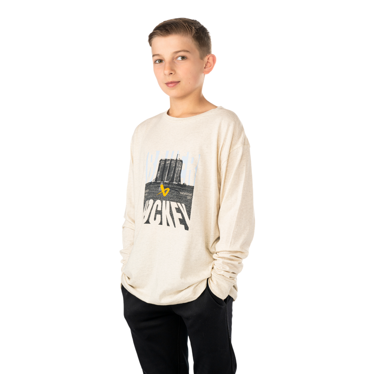 Triko BAUER S25 LS GRAPHIC TEE-YTH-WHT (1065897)